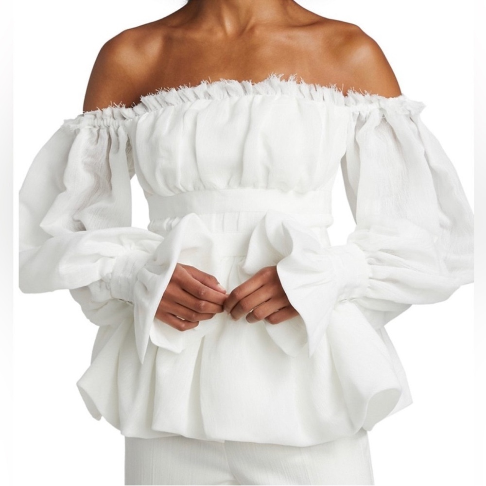 Aje Devine long sleeve balloon blouse